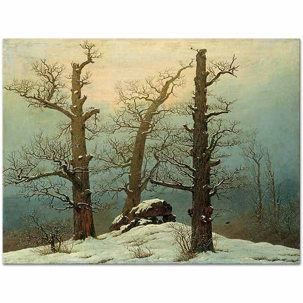 Caspar David Friedrich Cairn in Snow Art Print