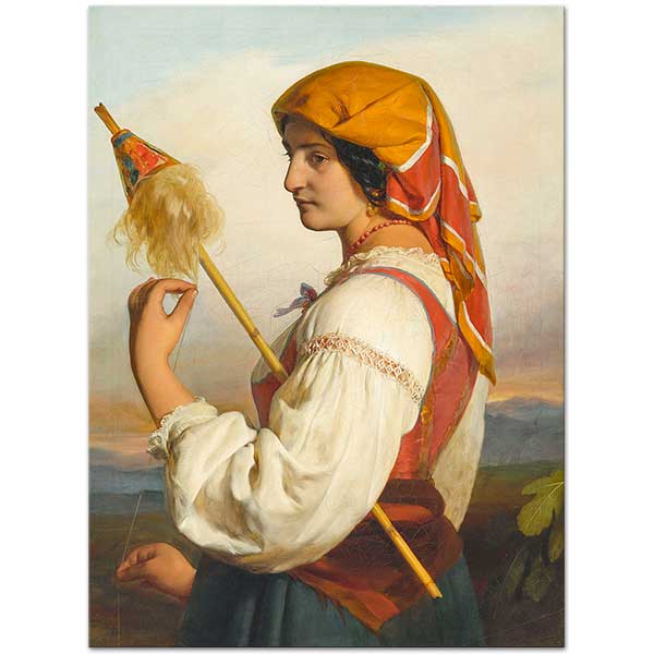 Friedrich von Amerling Italian Girl with Spinning Skirts Art Print