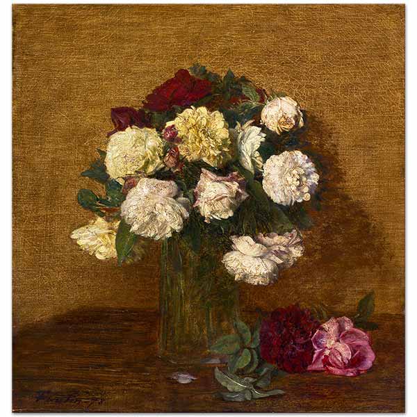 Henri Fantin Latour Roses In A Vase Art Print