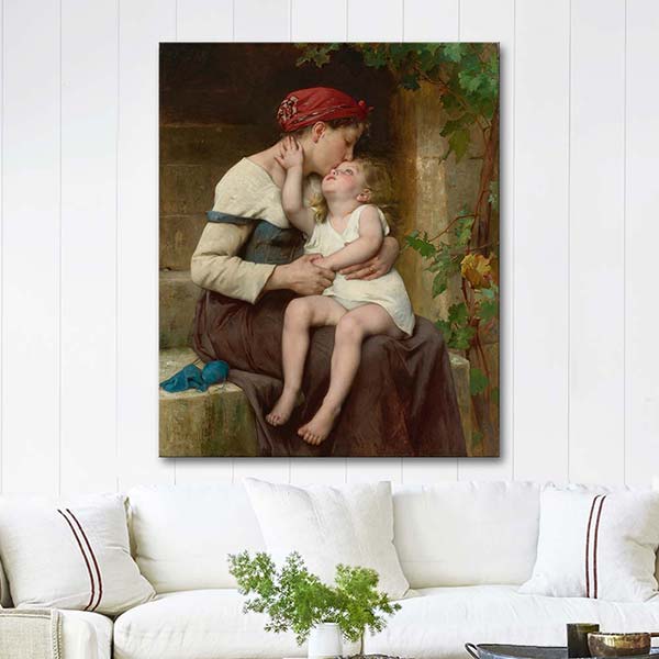 Mother With Child by Léon Bazille Perrault as Art Print | CANVASTAR