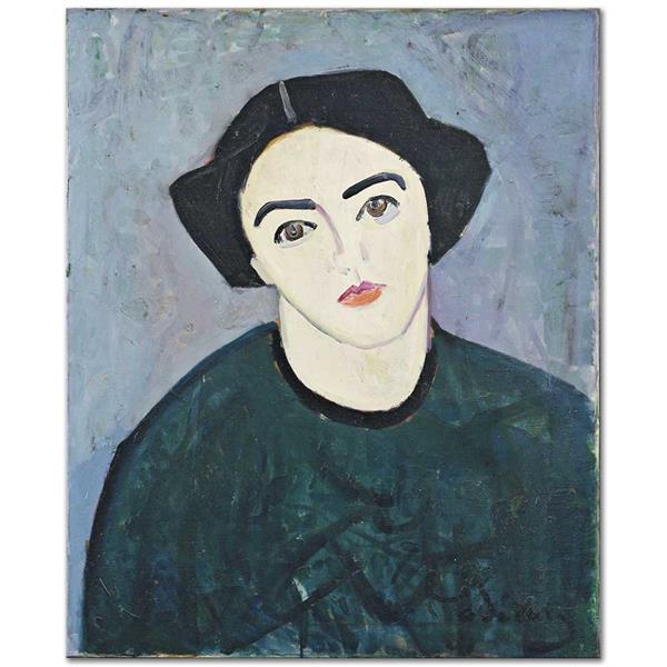 Andre Derain Yeşil Tonlarla Madam Derain Kanvas Tablo | CANVASTAR ®