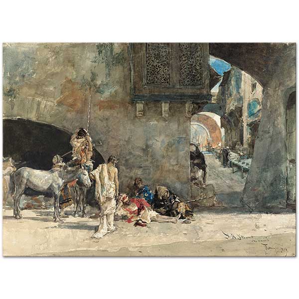 Mariano Fortuny Marsal A Street in Tangiers Art Print