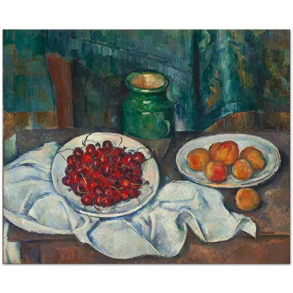 Still Life with Cherries and Peaches by Paul Cezanne