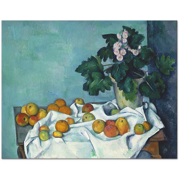 Still life with Flowers and Fruits by Paul Cezanne