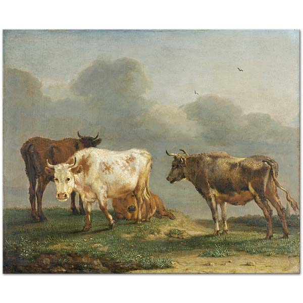 Paulus Potter Four Cows in a Meadow Art Print
