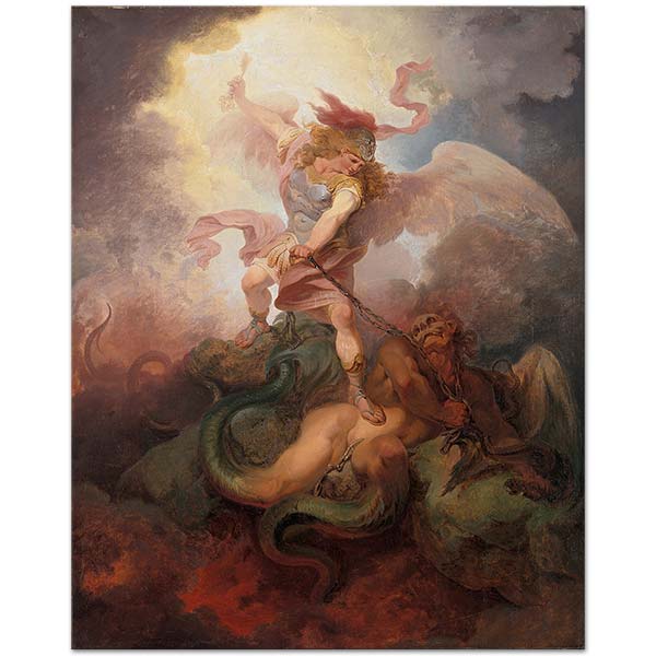 Philip James de Loutherbourg The Angel Binding Satan Art Print