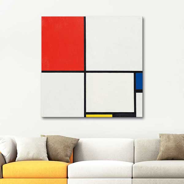 Piet Mondrian Composition No III with Red Blue Yellow and Black Art ...