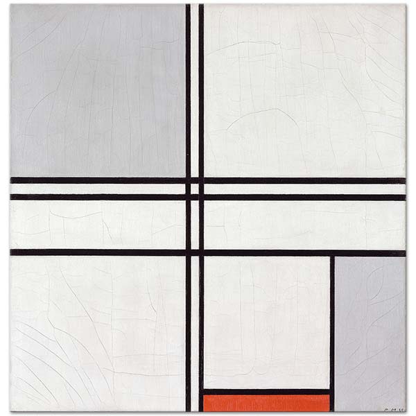 Piet Mondrian Composition (No. 1) Gray-Red Art Print