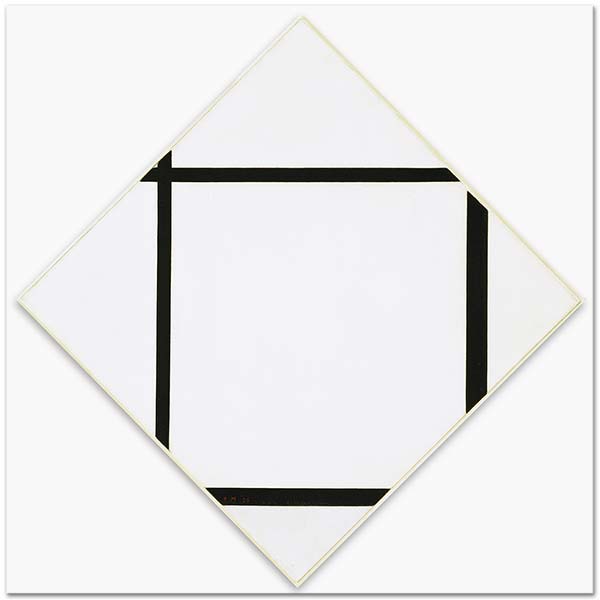 Piet Mondrian Tableau I: Lozenge with Four Lines and Gray Art Print