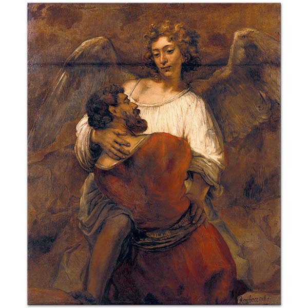 Rembrandt van Rijn Jacob Wrestling with the Angel Art Print