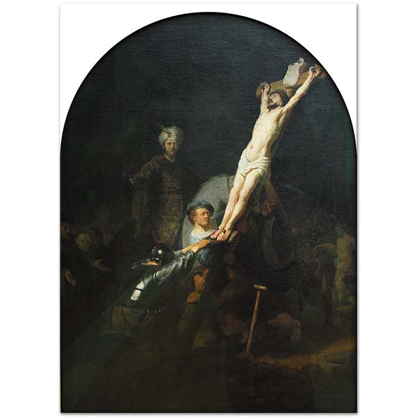 Rembrandt van Rijn The Raising of the Cross Art Print