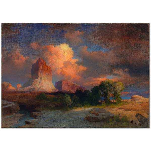 Thomas Moran Sunset Cloud, Green River, Wyoming Art Print