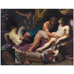 Abraham Janssens Hercules Kicking Faunus Out Of Omfale's Bed Art Print