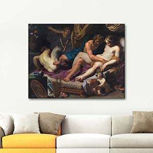 Abraham Janssens Hercules Kicking Faunus Out Of Omfale's Bed Art Print