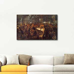 Adolph von Menzel The Iron Rolling Mill Art Print