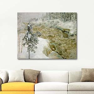 Akseli Gallen Kallela Imatra Falls In Snow Art Print