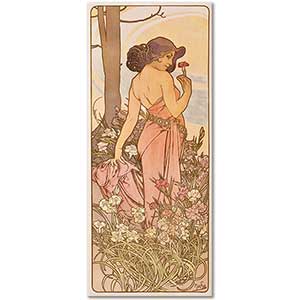 Alphonse Mucha The Flower Series Carnation Art Print