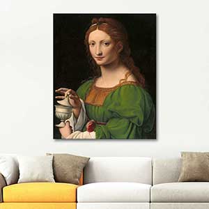 Leonardo da Vinci Genç Kadın Kanvas Tablo
