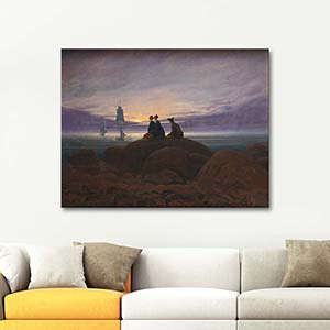 Caspar David Friedrich Moonrise Over The Sea Art Print