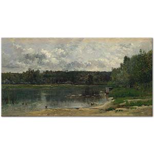 River Scene with Ducks by Charles Francois Daubigny