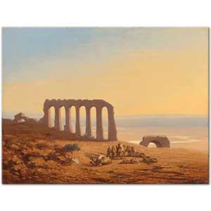 Charles Theodore Frere A Bedouin Encampment Surrounded by Ruins Art Print