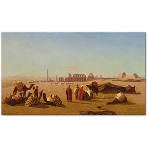 Charles Theodore Frere A Caravan At Rest The Temple Of Kharnak Art Print