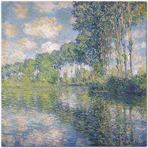 Claude Monet Nehir Kıyısında Kavaklar Kanvas Tablo