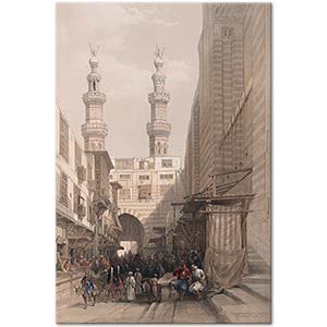 David Roberts Minarets and Grand Entrance of the Metwaleys at Cairo Art Print