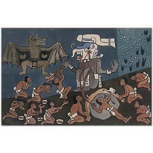 Diego Rivera Human Sacrifice before Tohil Art Print