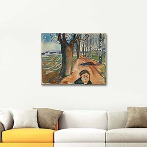Edvard Munch Yoldaki Katil Kanvas Tablo