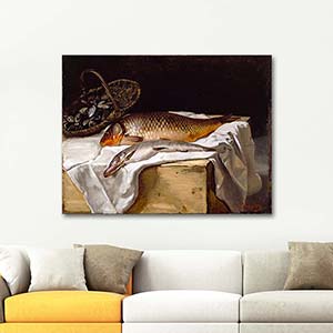 Frederic Bazille Still Life with Fish Art Print