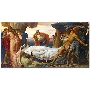 Frederic Leighton Hercules Wrestling with Death for the Body of Alcestis Art Print