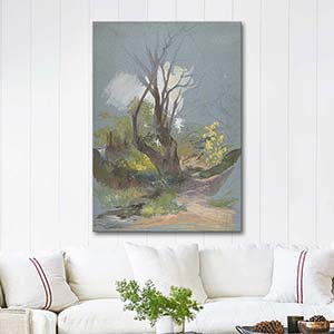 Friedrich Paul Nerly Mountain Path with a Tree Art Print