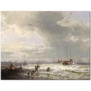 Hermann Herzog Sahilde Balıkçılar