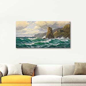 Max Jensen A Seascape With Steamer On The Horizon Art Print