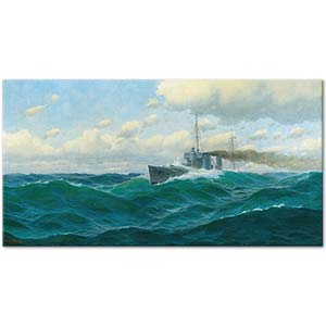 Max Jensen Gunboat On The High Seas Art Print