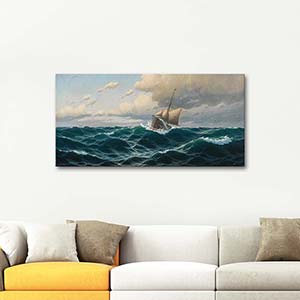 Max Jensen Ship On High Seas Art Print