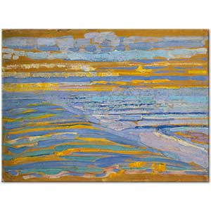 Piet Mondrian View from the Dunes with Beach and Piers, Domburg Art Print