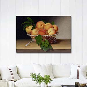 Raphaelle Peale Still Life, Basket of Peaches Art Print