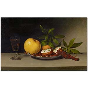 Raphaelle Peale Still Life with Fruit, Cakes and Wine Art Print