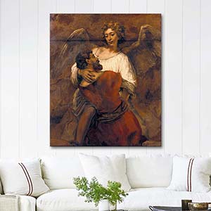 Rembrandt van Rijn Jacob Wrestling with the Angel Art Print