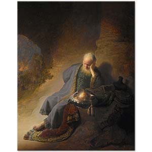 Rembrandt van Rijn Jeremiah Lamenting the Destruction of Jerusalem Art Print