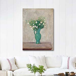 Tadeusz Makowski Bouquet in a Green Flower-Vase Art Print