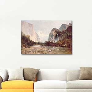 Thomas Hill Bridal Veil Falls Yosemite Art Print