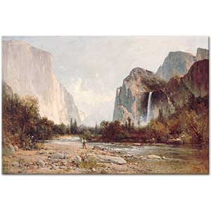 Thomas Hill Bridal Veil Falls Yosemite Art Print