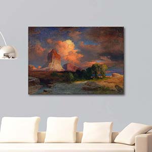 Thomas Moran Sunset Cloud, Green River, Wyoming Art Print