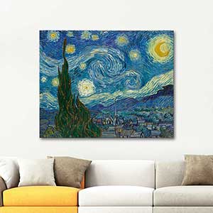 Vincent van Gogh Yıldızlı Gece Kanvas Tablo