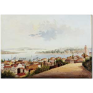 William Oliver İstanbul Manzarası Kanvas Tablo
