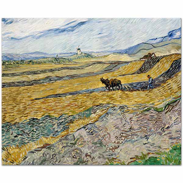 Vincent van Gogh Enclosed Field With Ploughman Art Print