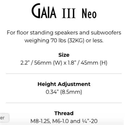 Iso Acoustics GAIA 3 NEO kutu içerisinde 4 adettir